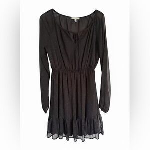 Gilli Dress Black Sheer Minimalist Goth Classic Sz M